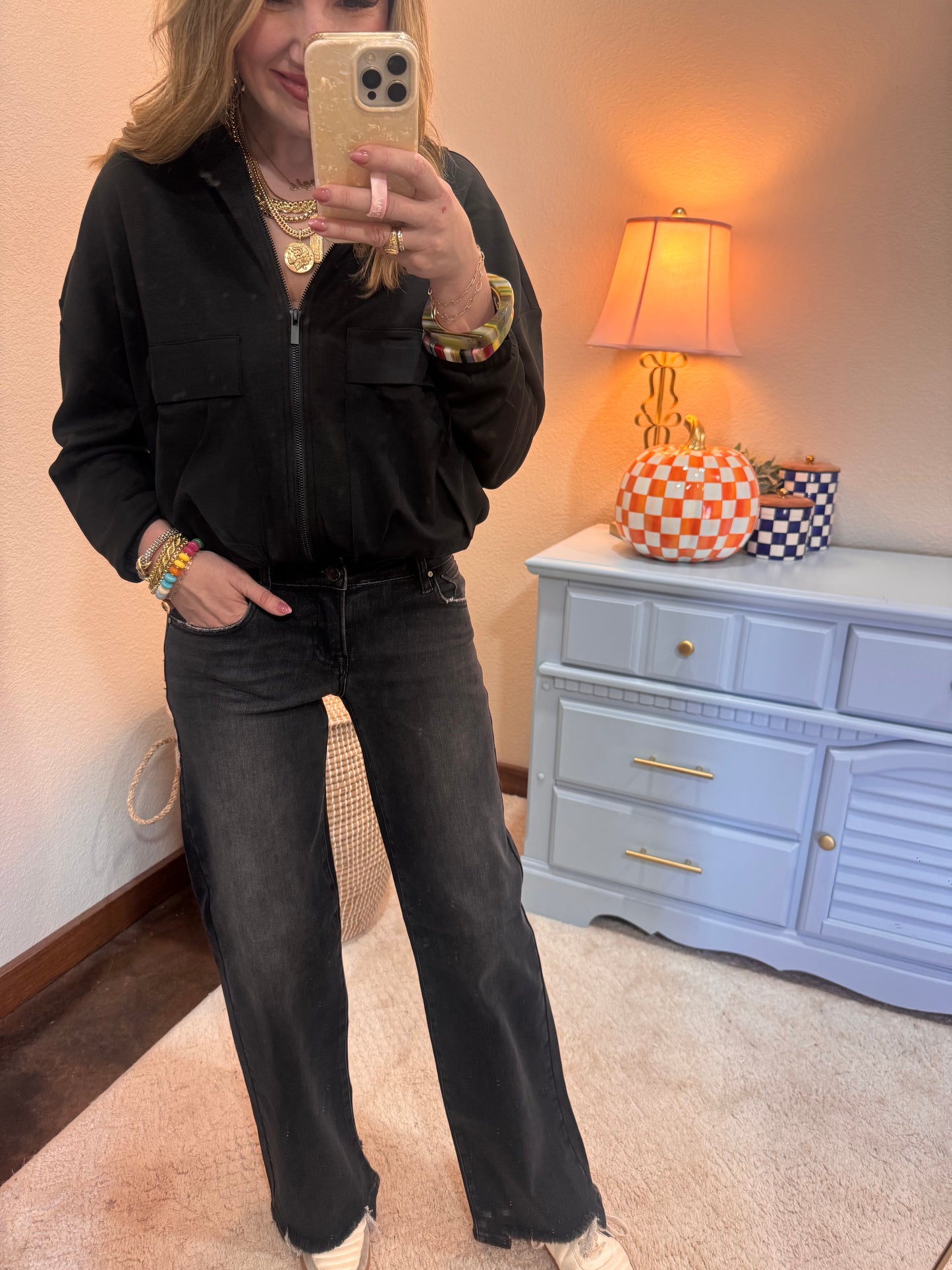 Risen Black Low Rise Wide Leg Jeans