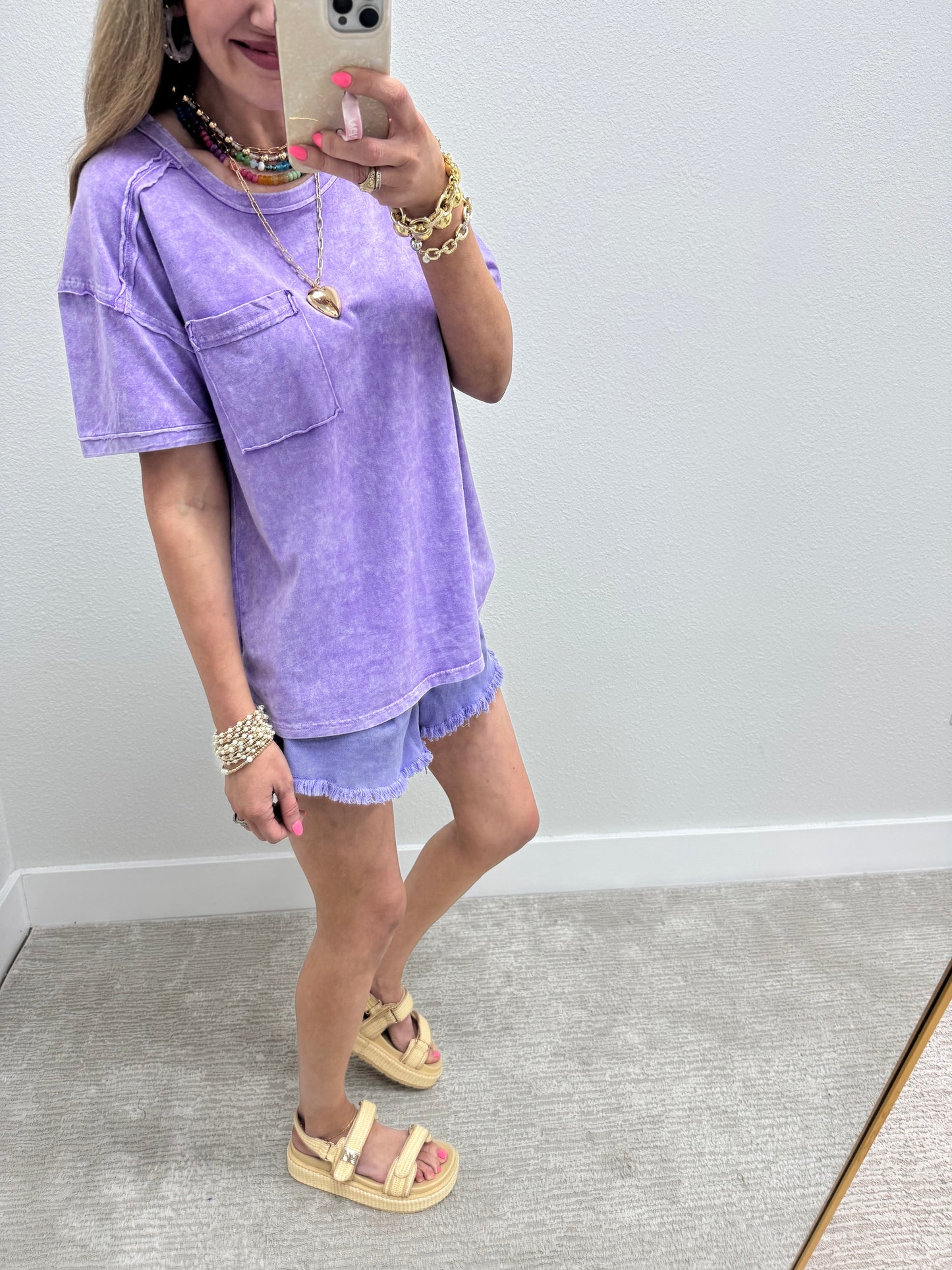 Violet Washed Round Neck