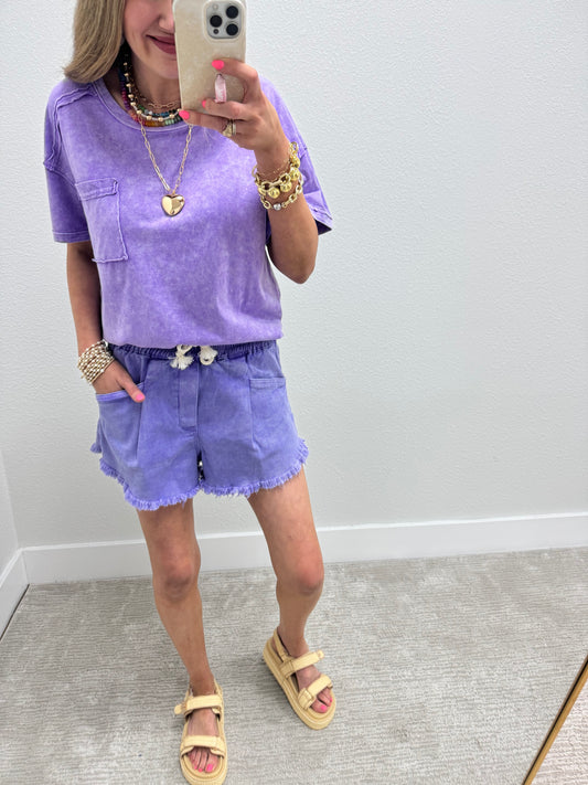 Violet Washed Round Neck
