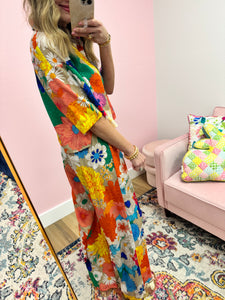 Floral Printed Two Piece Pant Set
