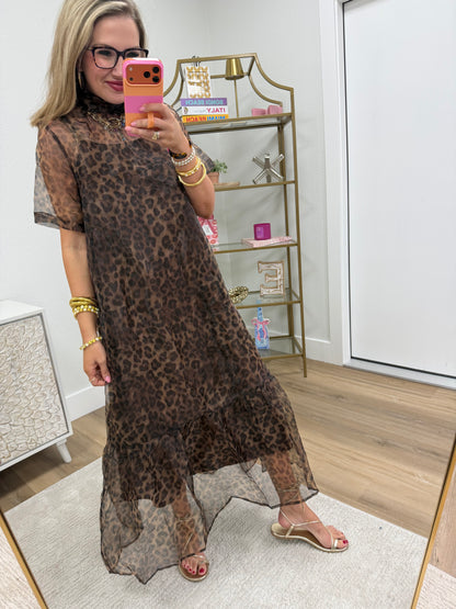 Leopard Print Chifon Style Dress