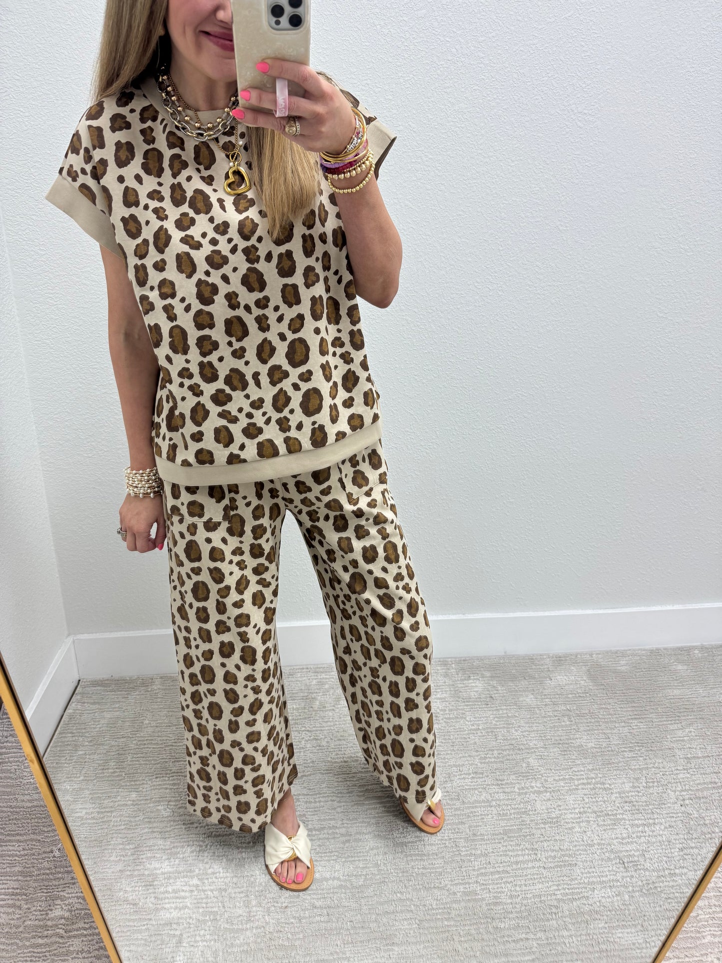 Leopard Scuba Two Piece Set