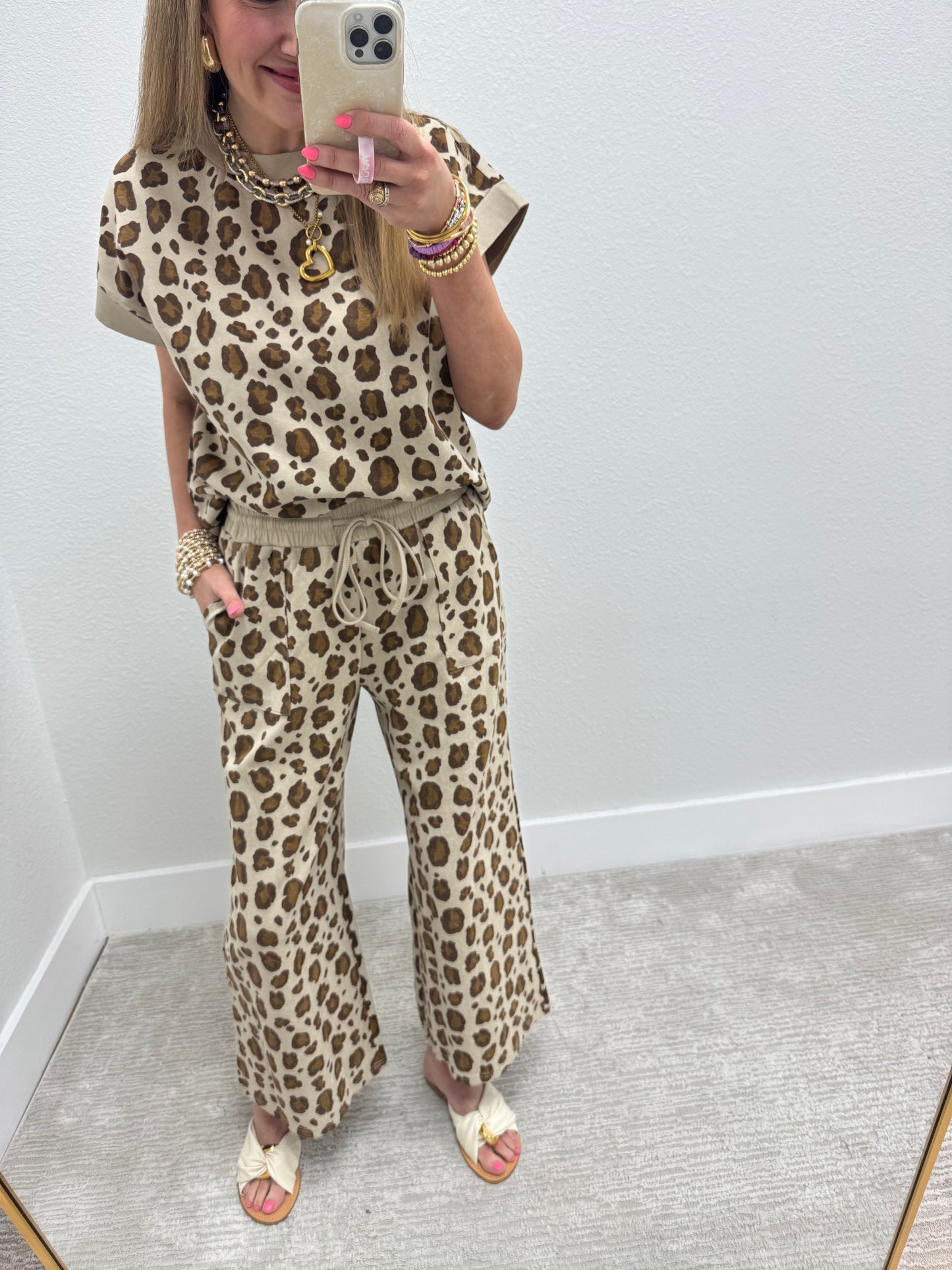 Leopard Scuba Two Piece Set
