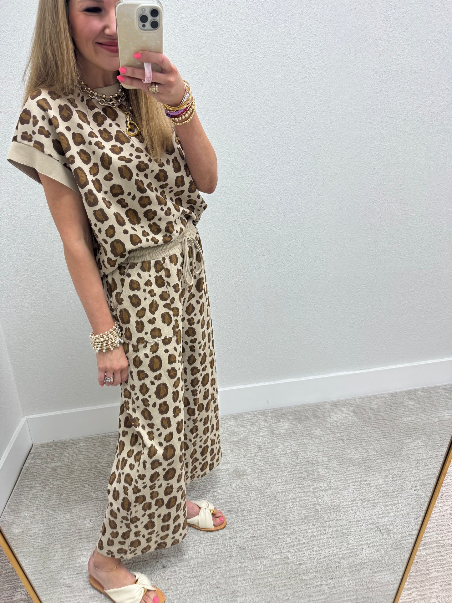Leopard Scuba Two Piece Set