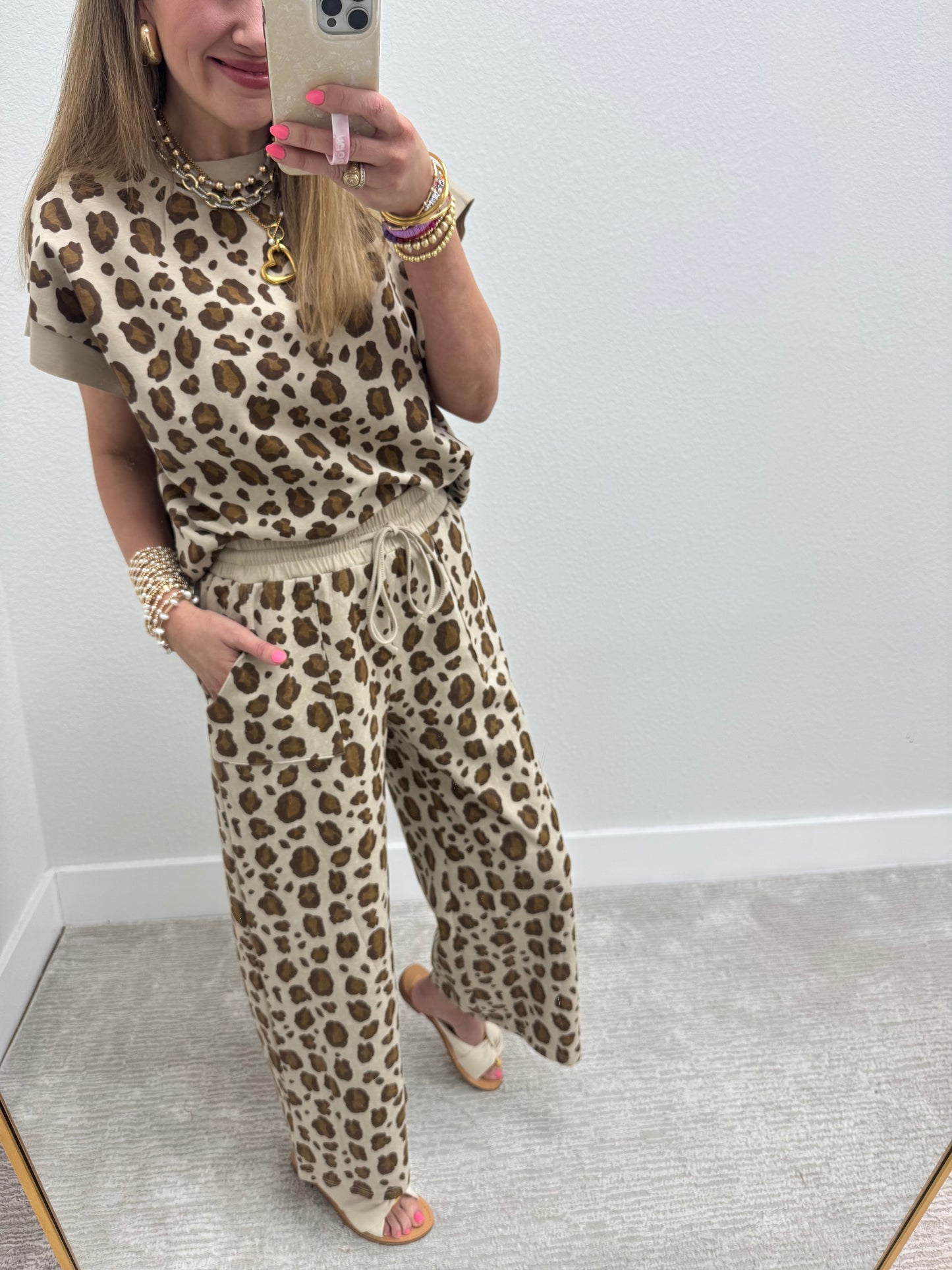 Leopard Scuba Two Piece Set