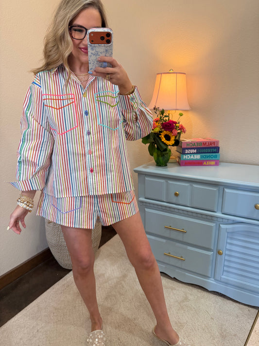 Queen of Sparkles Rainbow Stripe Set