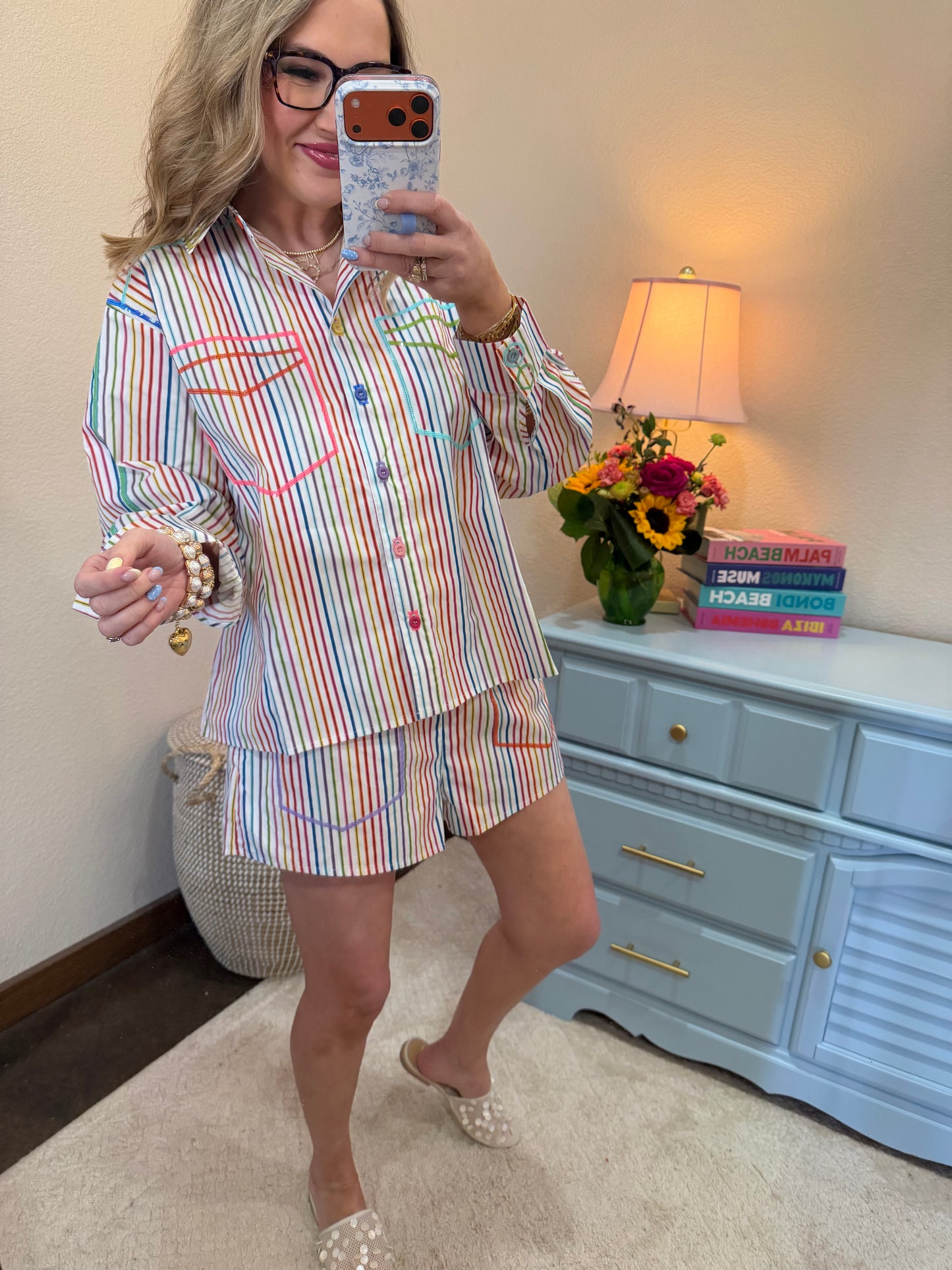 Queen of Sparkles Rainbow Stripe Set