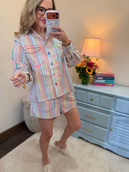 Queen of Sparkles Rainbow Stripe Set