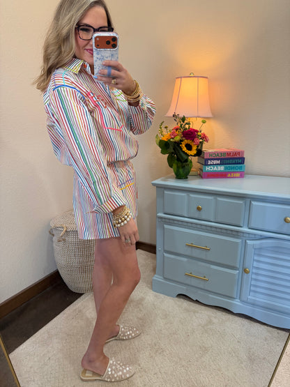 Queen of Sparkles Rainbow Stripe Set