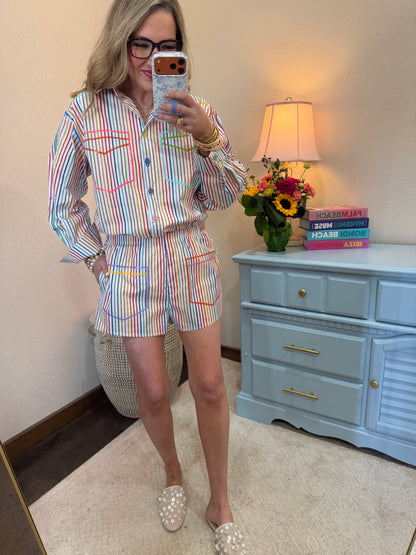 Queen of Sparkles Rainbow Stripe Set