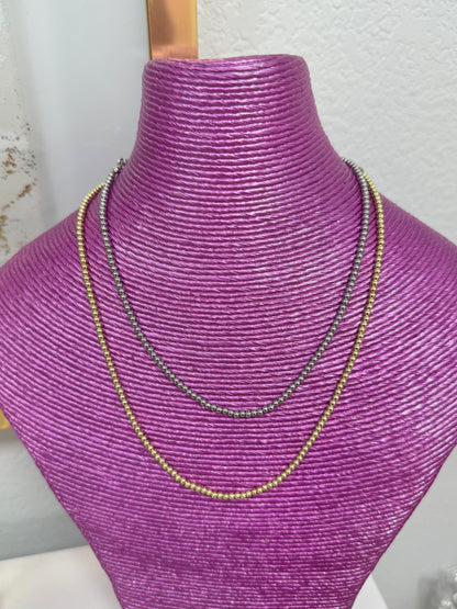 Different MM Size Bead Necklaces (Silver and Gold, 4 sizes)