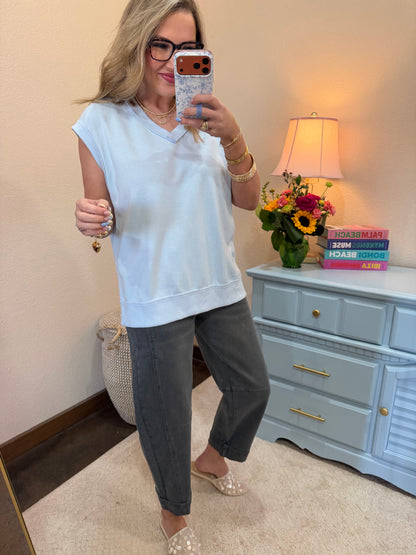 Ice Blue French Terry Vest Top