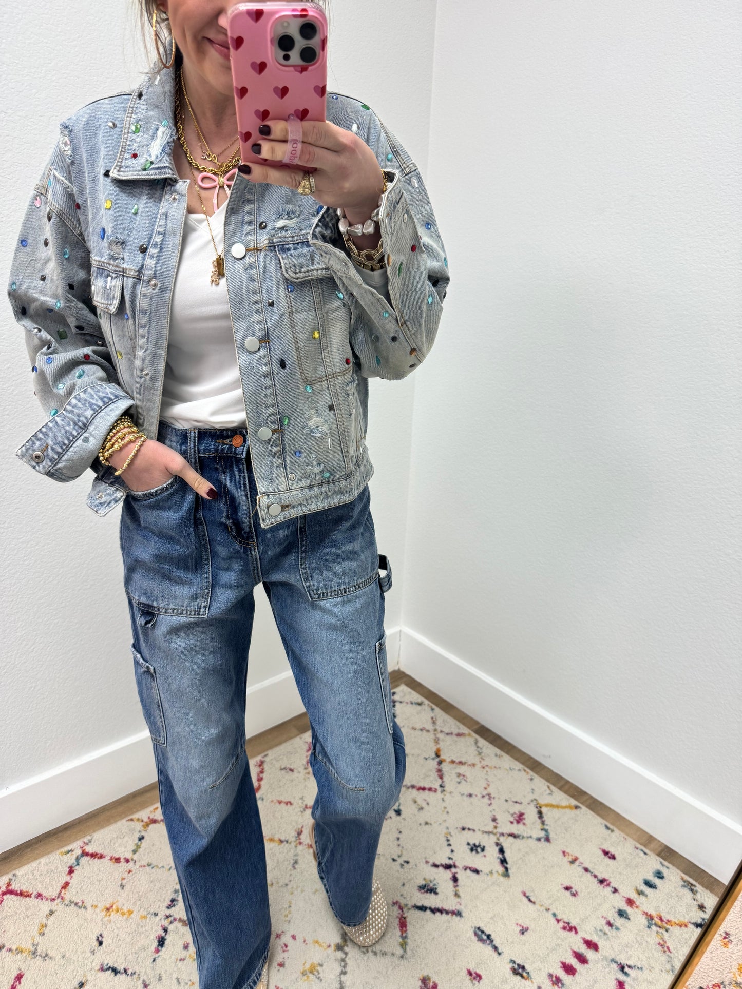 Jeweled Denim Jacket
