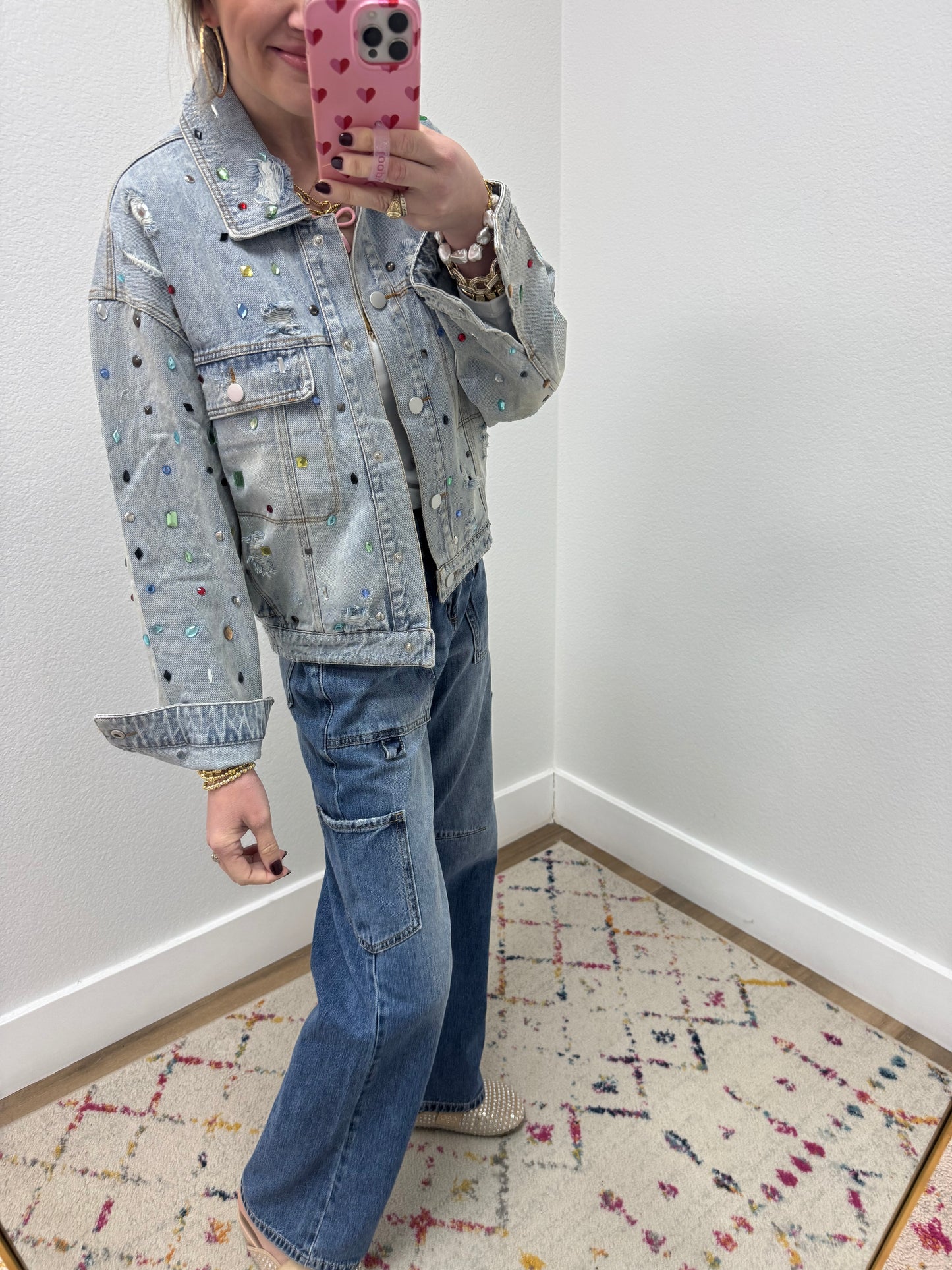 Jeweled Denim Jacket