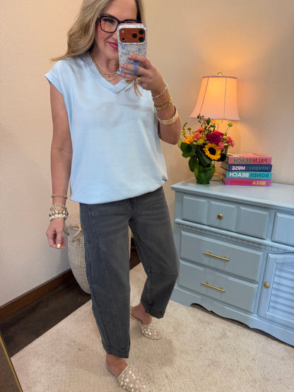 Ice Blue French Terry Vest Top