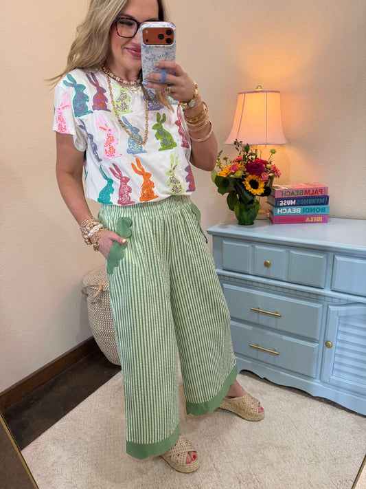 Queen of Sparkles White Multi Easter Bunny Tee