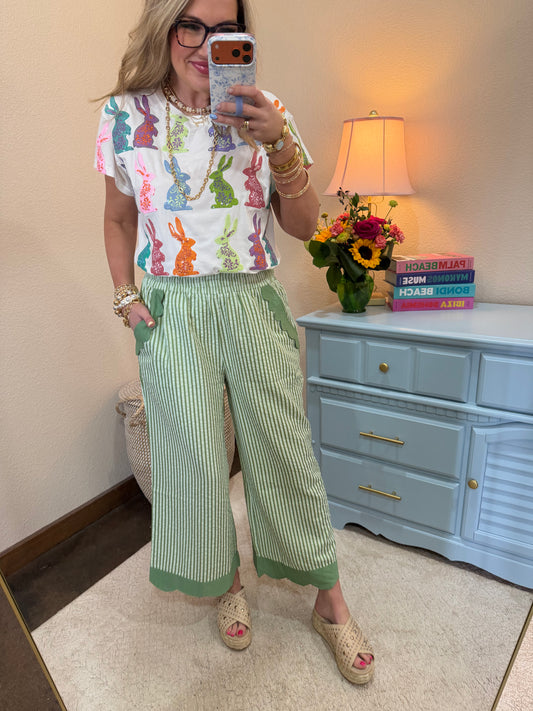 Queen of Sparkles White Multi Easter Bunny Tee