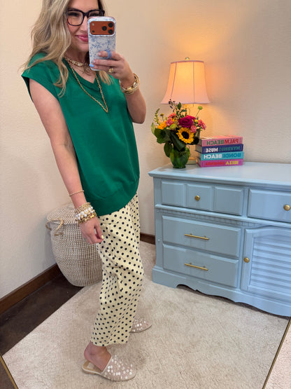 Green French Terry Vest Top