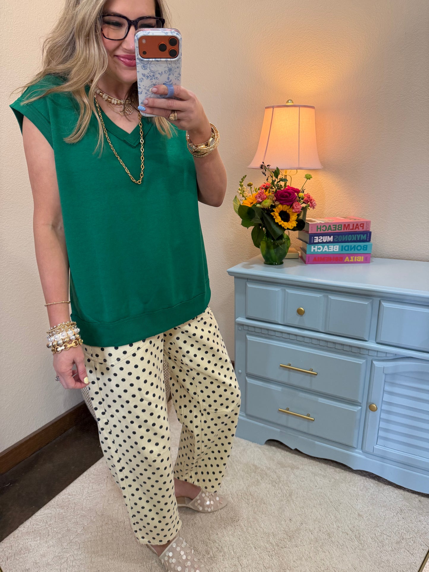 Green French Terry Vest Top