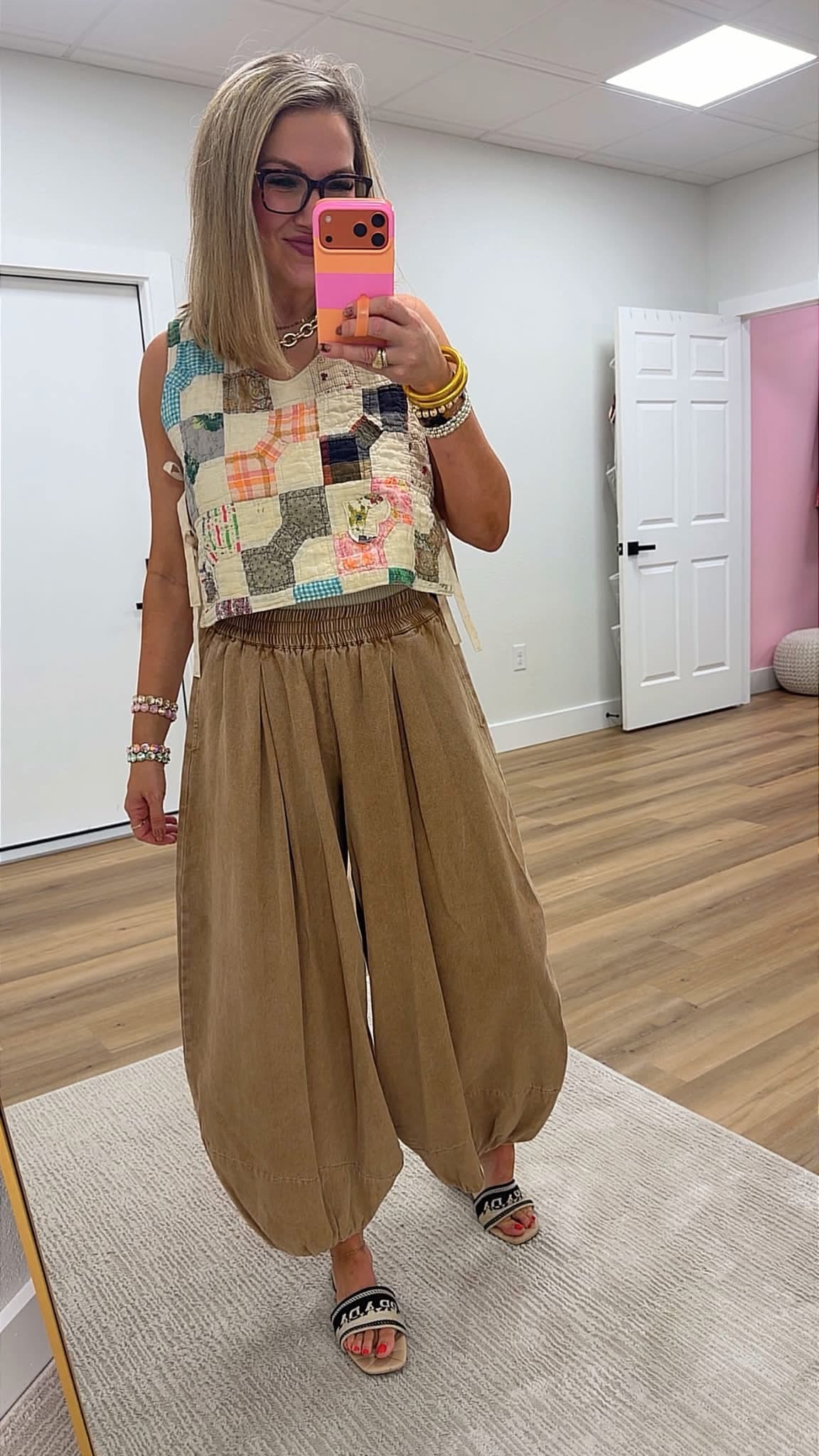 Mocha Denim Balloon Style Pants