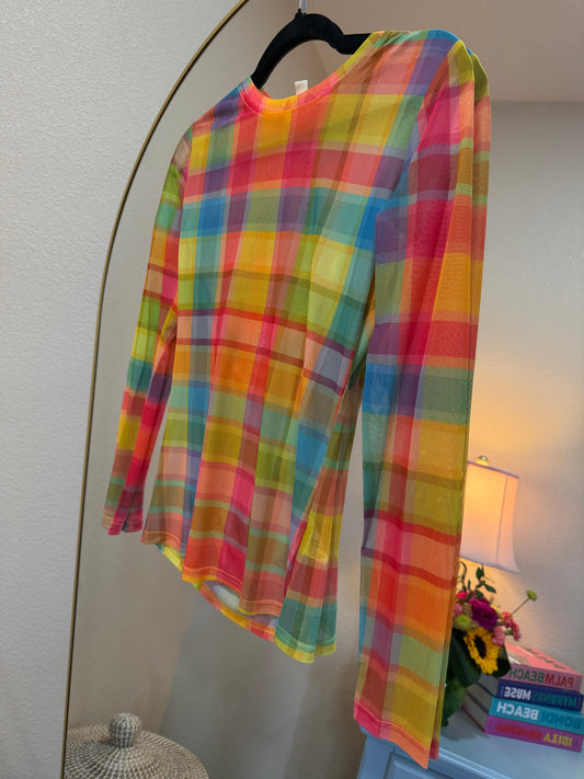 Rainbow Mesh Top