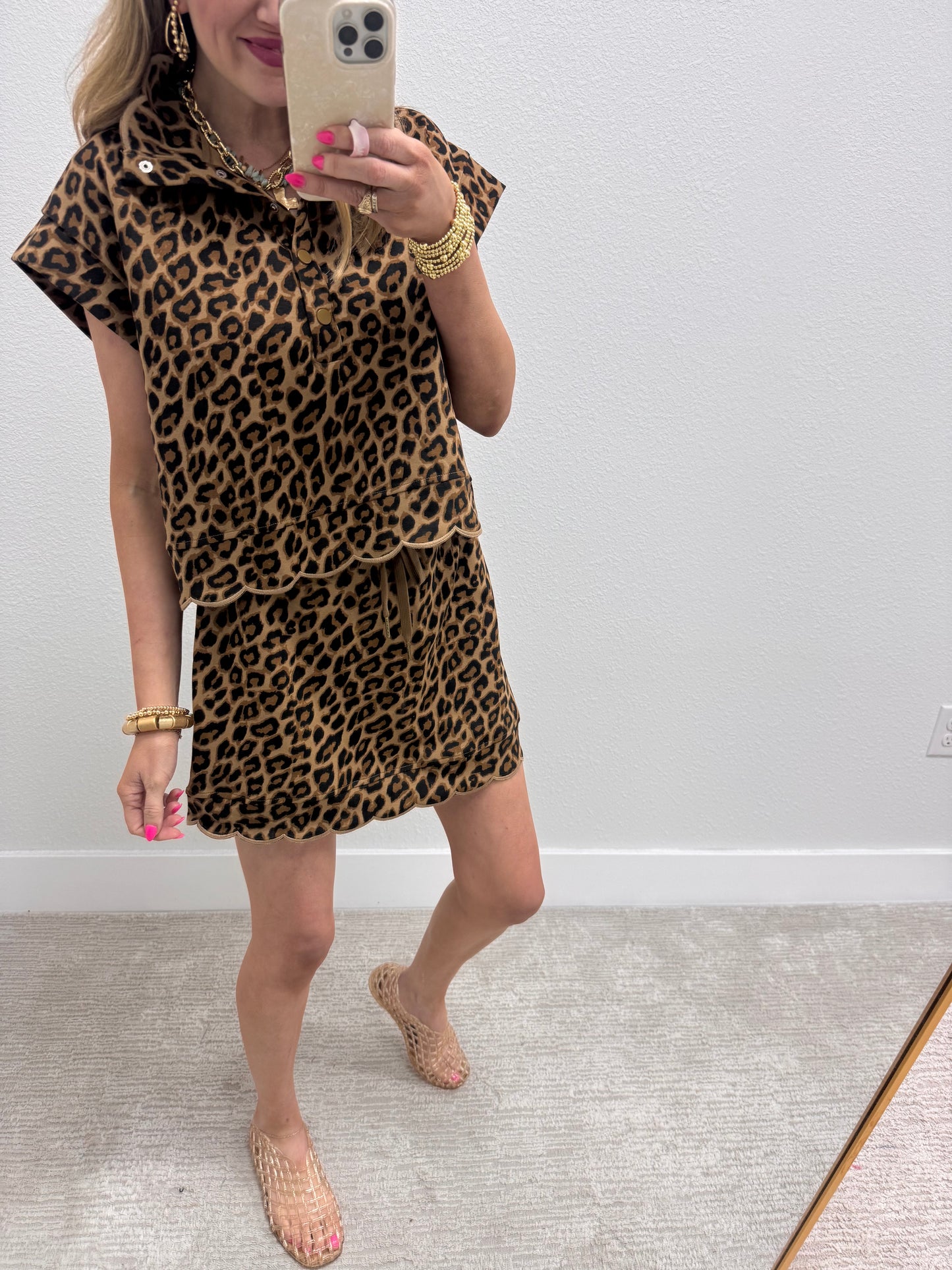 Leopard Two Piece Skort Set