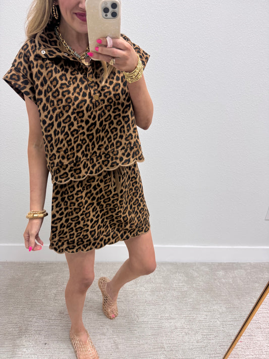 Leopard Two Piece Skort Set