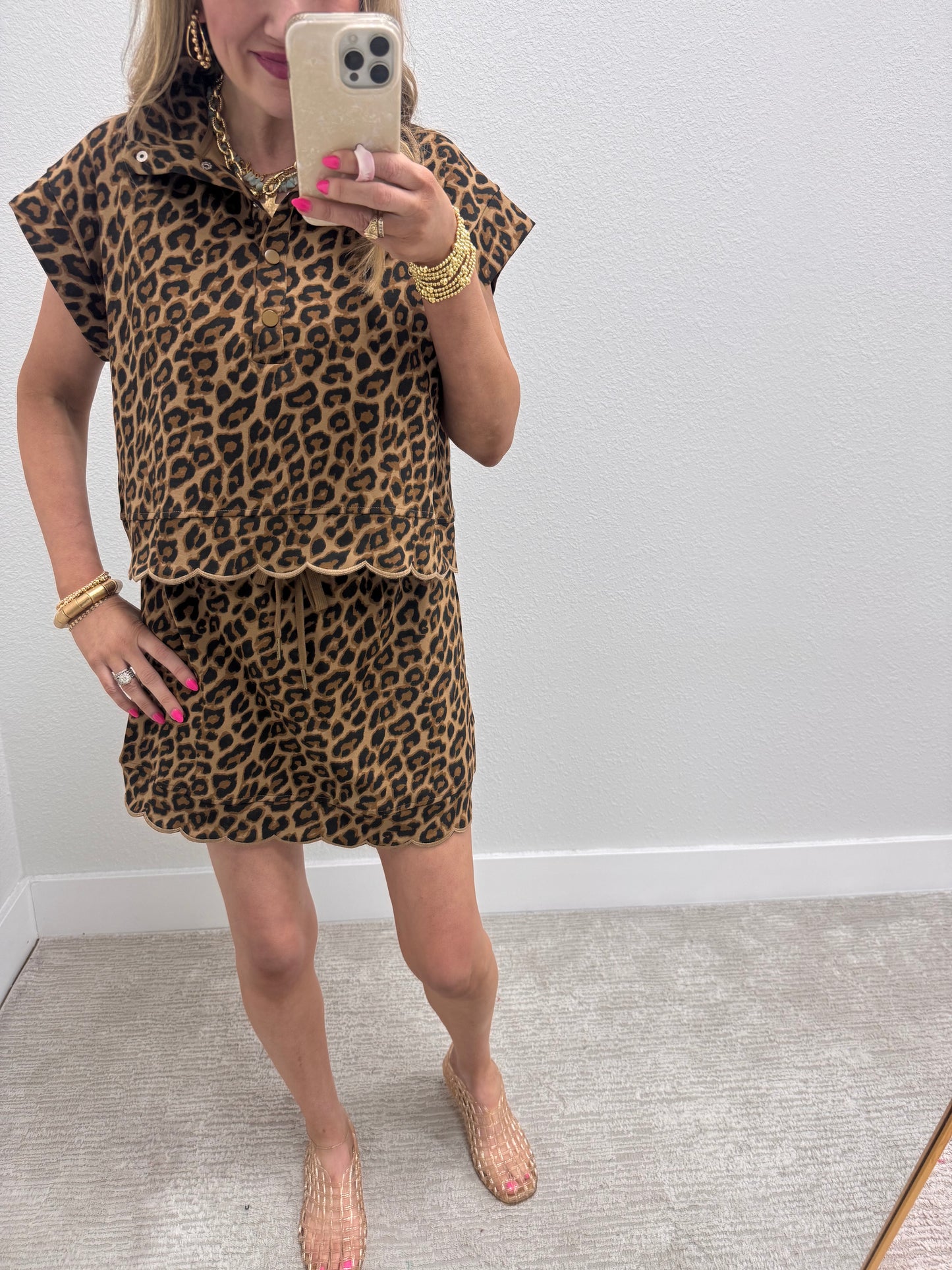 Leopard Two Piece Skort Set