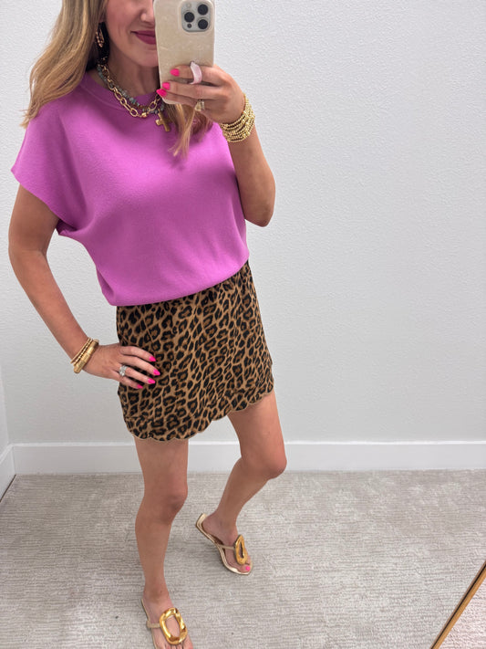 Bright Mauve Round Neck Dolman Sleeve Top FS