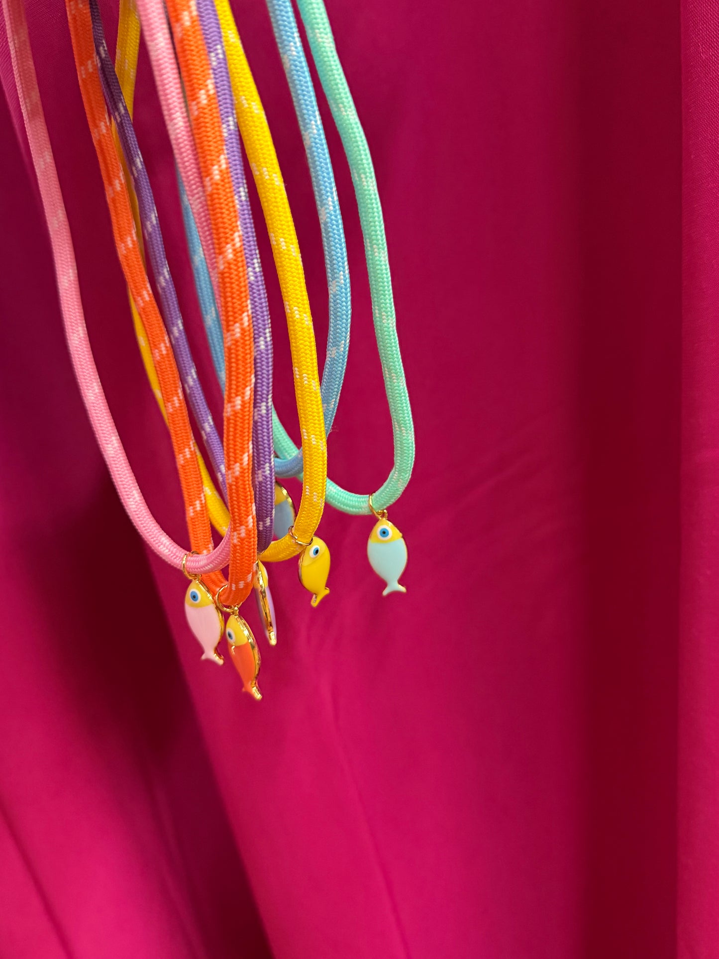 Colored Rope Fish Necklace (6 colors!)