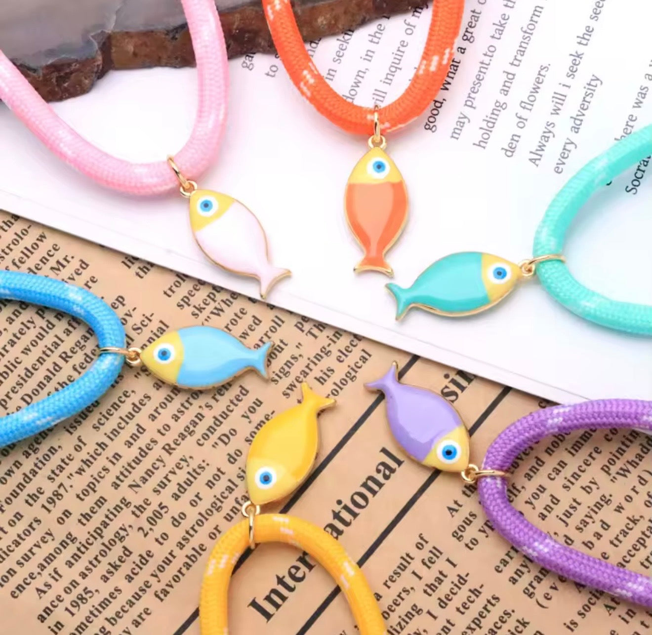 Colored Rope Fish Necklace (6 colors!)
