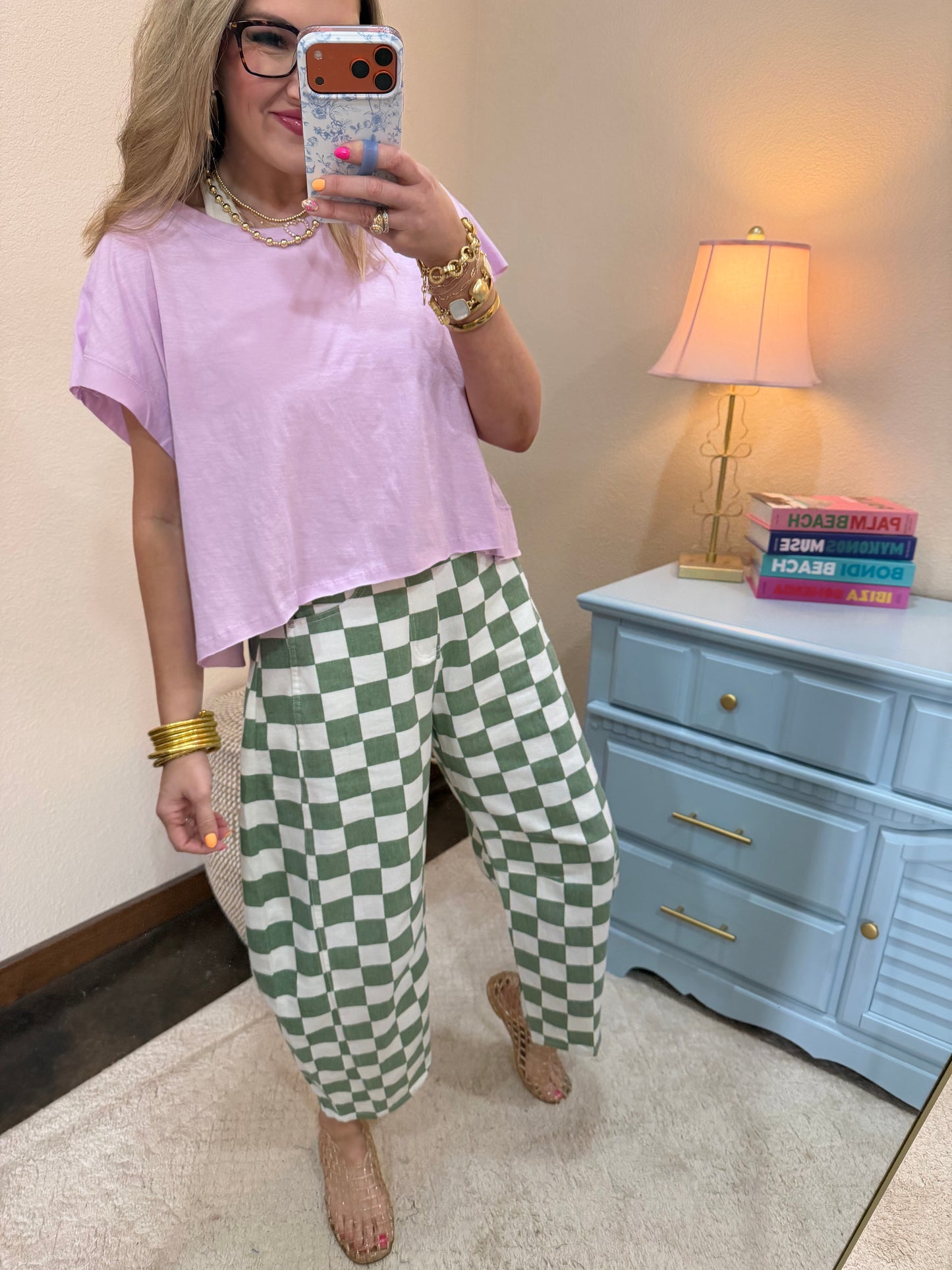 Sweet Lilac Cotton Slub Open Back Top