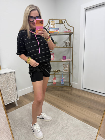 Scuba Black Stripe Skort Set