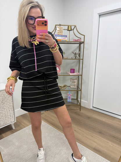 Scuba Black Stripe Skort Set