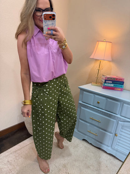 Pink Bubble Hem Sleeveless Shirt Top