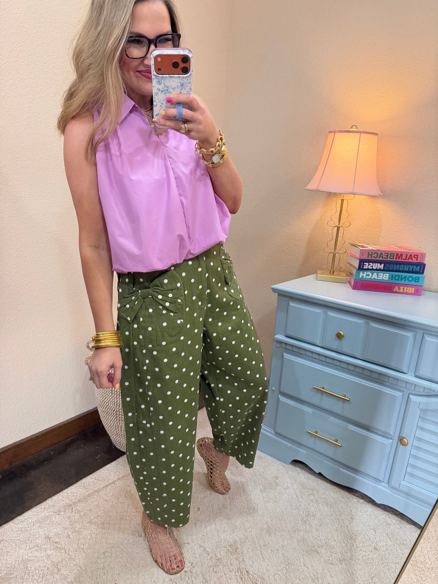 Pink Bubble Hem Sleeveless Shirt Top