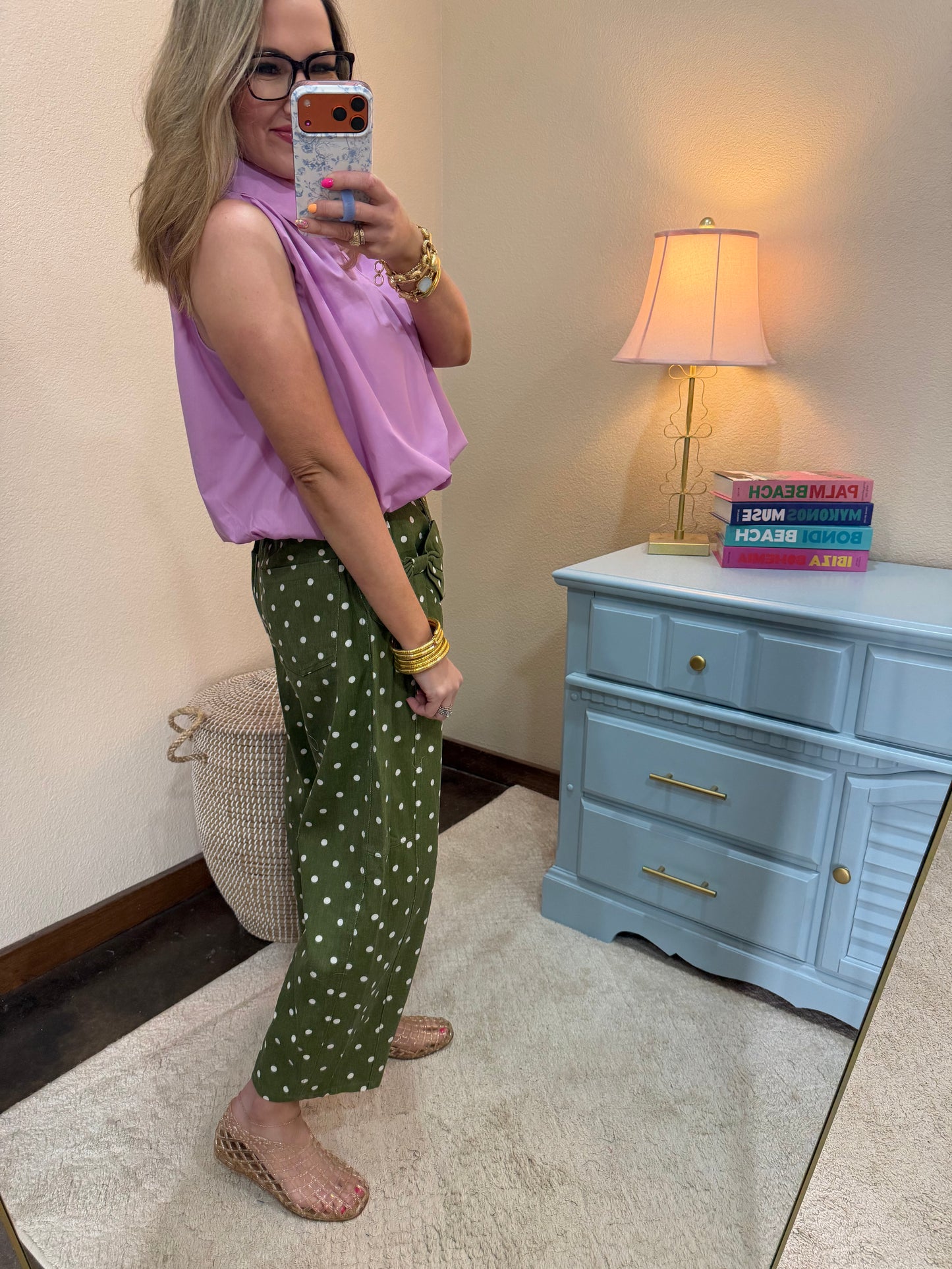 Pink Bubble Hem Sleeveless Shirt Top