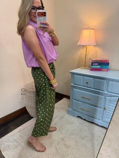 Pink Bubble Hem Sleeveless Shirt Top