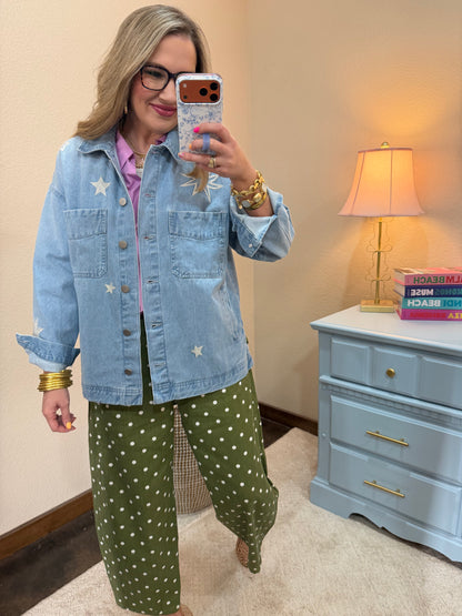 Risen Star Embroidered Over-sized Jacket