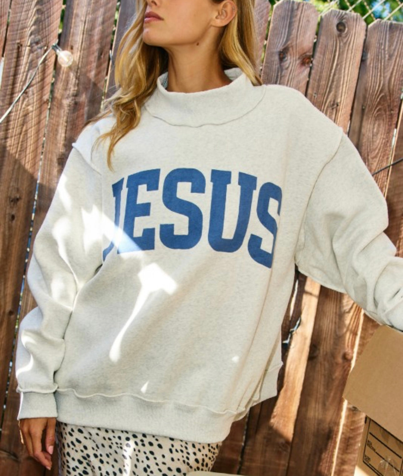 Jesus & God Is Good Reversible Mock Neck Pullover