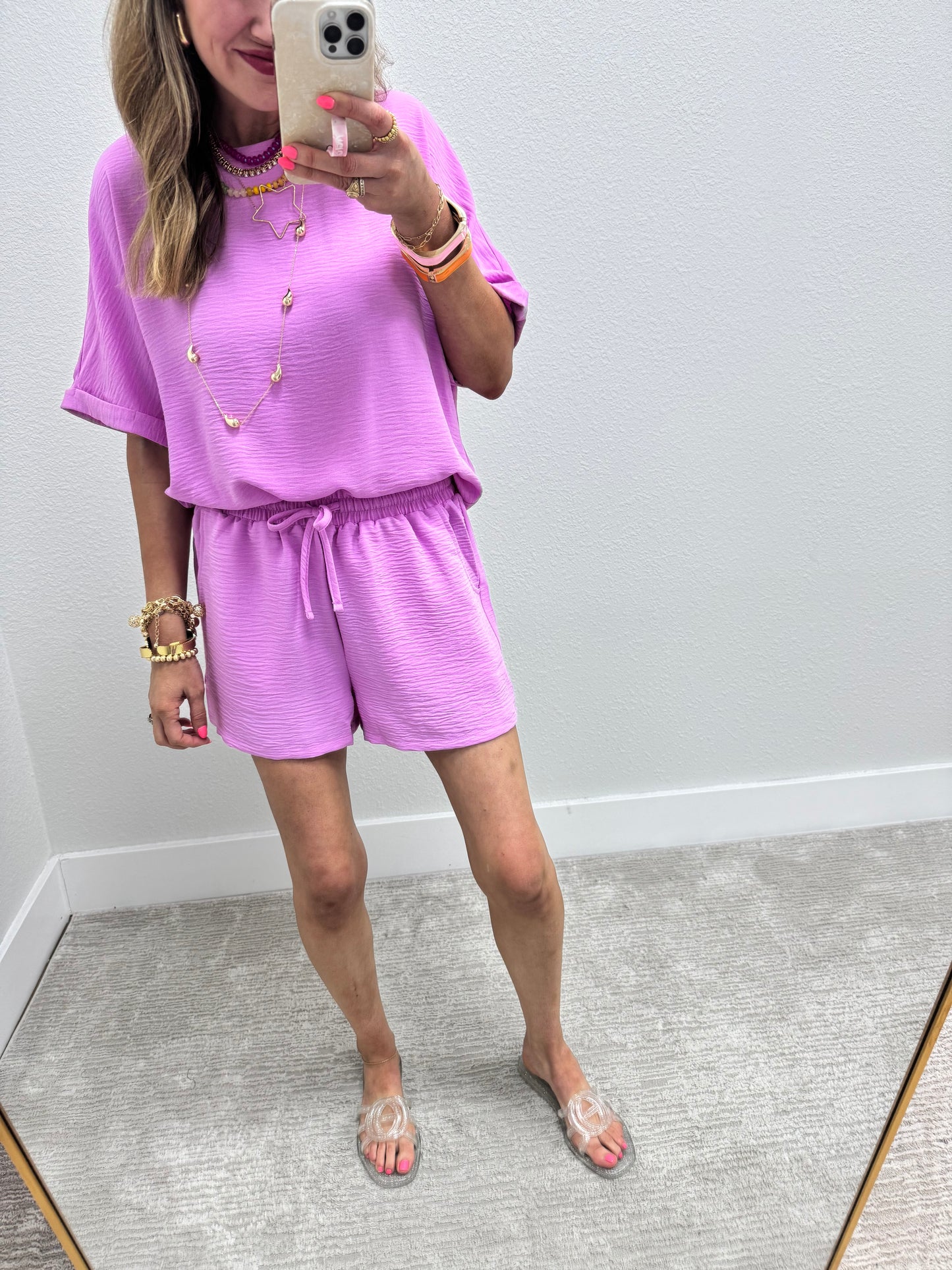 Mauve Two Piece Short Set