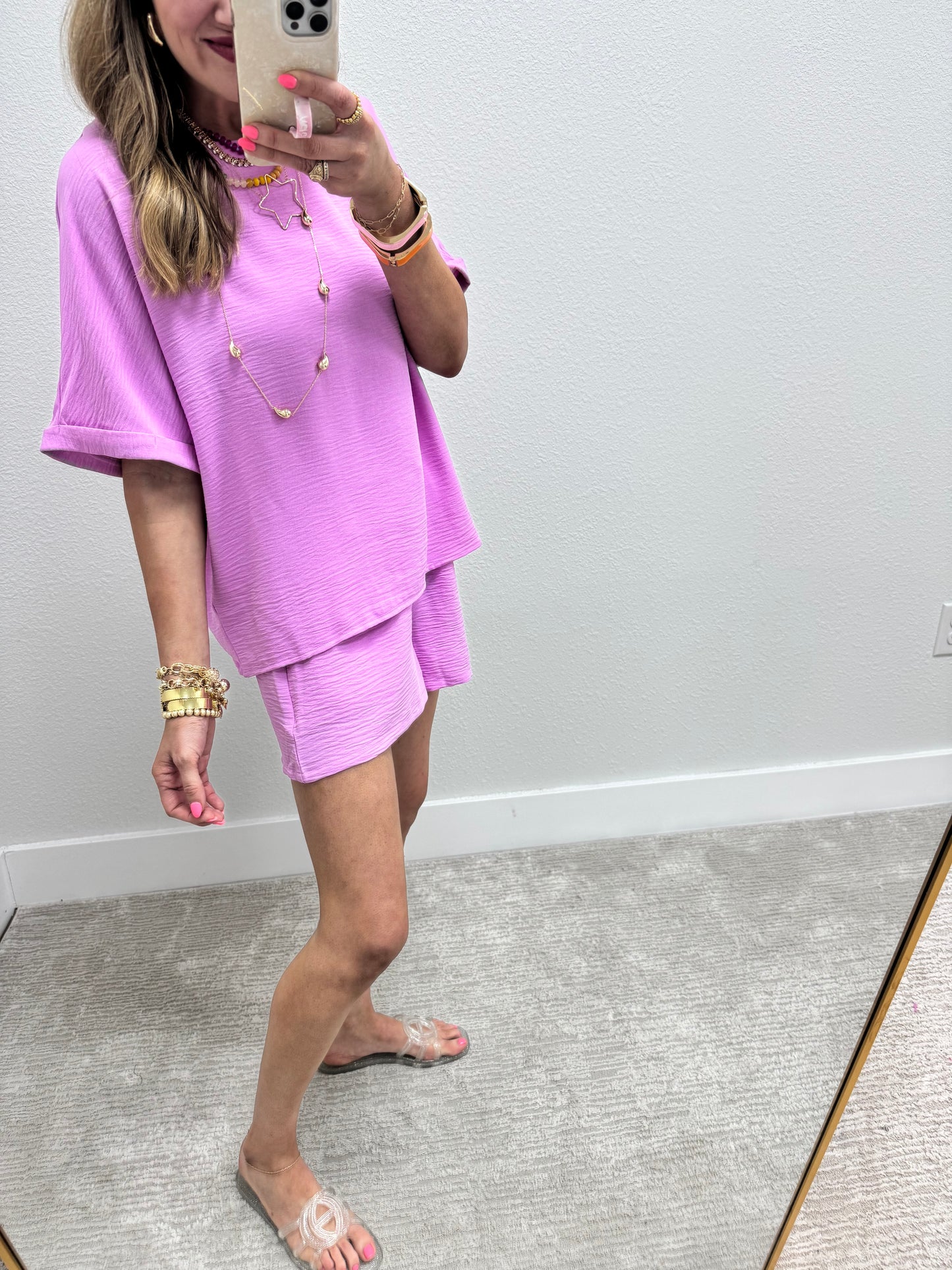 Mauve Two Piece Short Set
