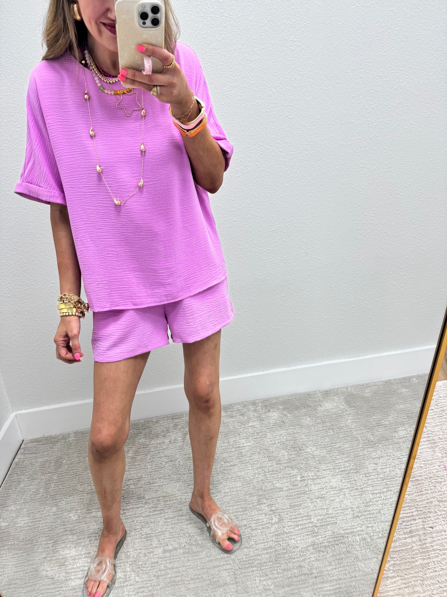 Mauve Two Piece Short Set