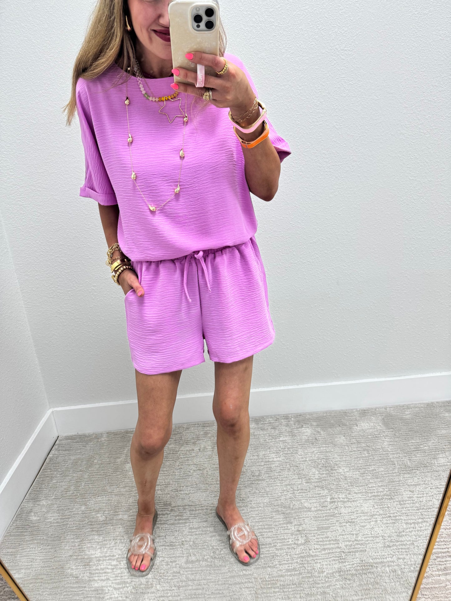 Mauve Two Piece Short Set