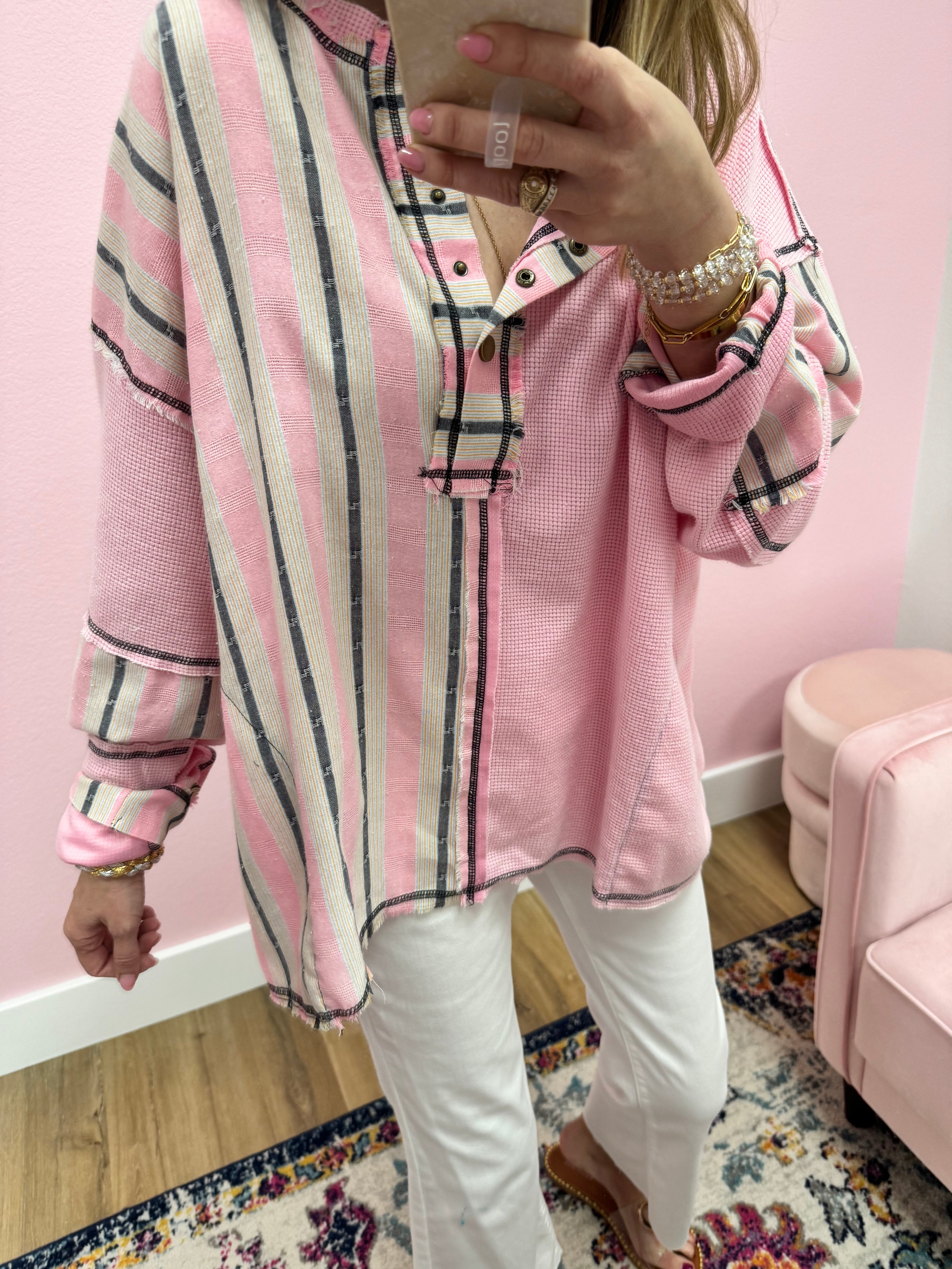Pink and striped long sleeve