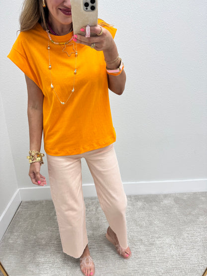 Orange Sleeveless Top FS
