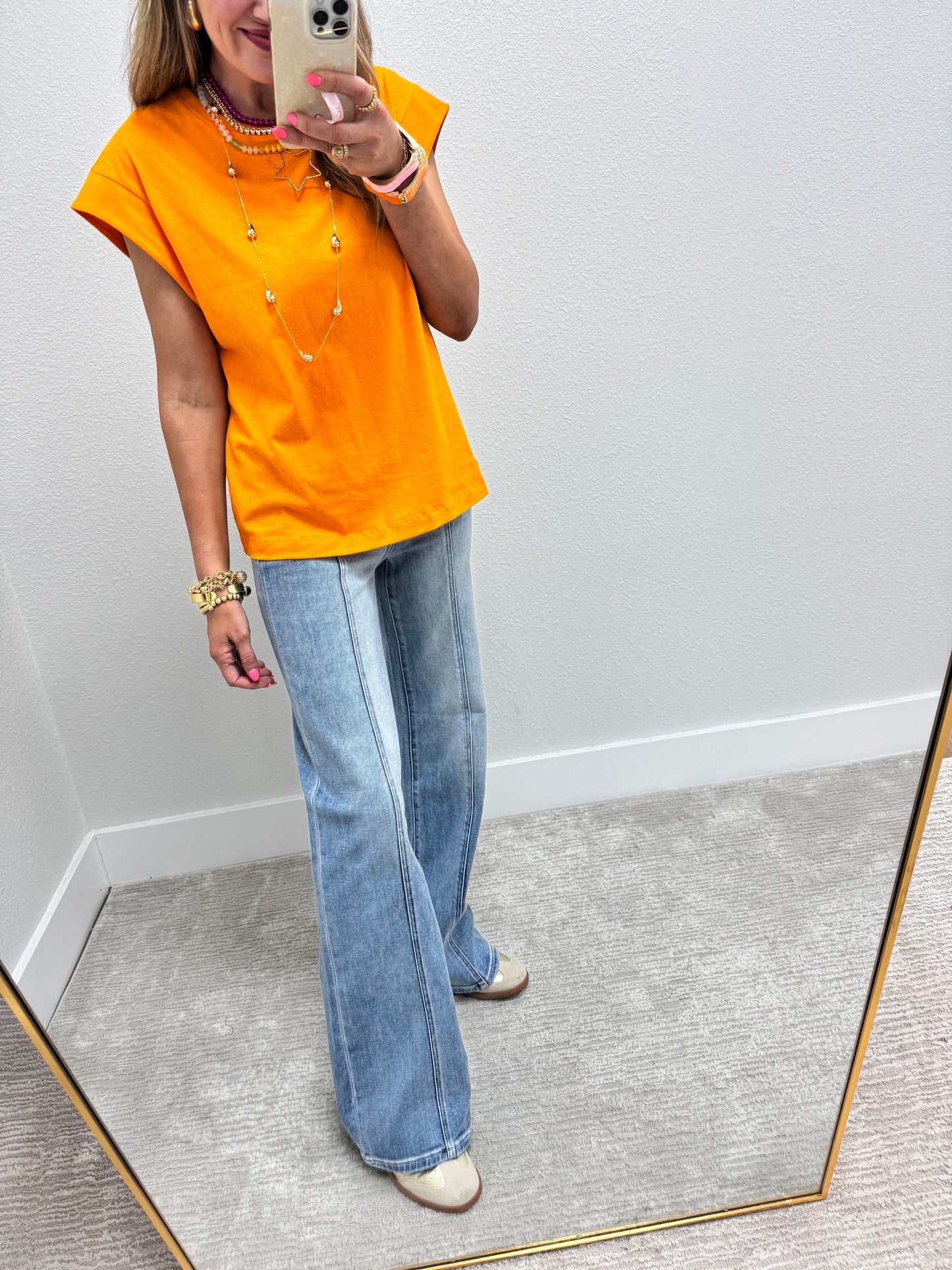 Orange Sleeveless Top