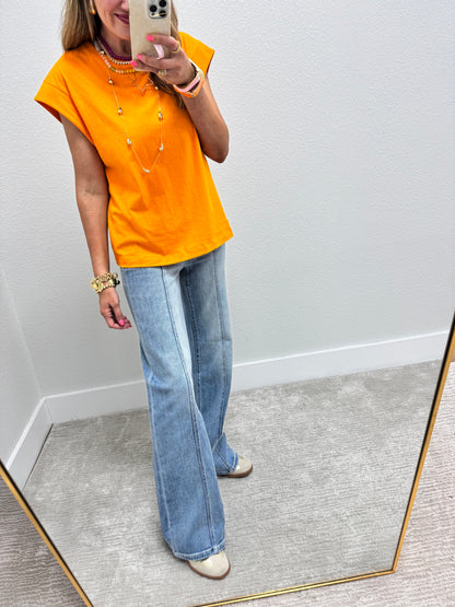 Orange Sleeveless Top FS