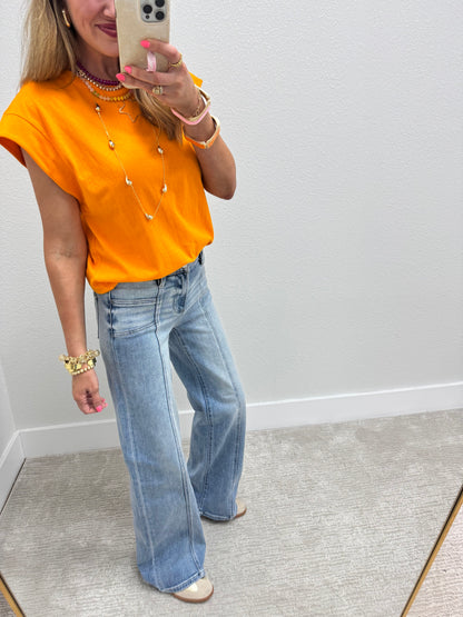 Orange Sleeveless Top FS