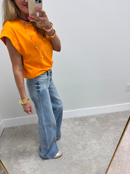 Orange Sleeveless Top FS